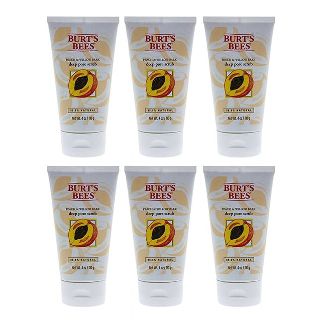 Burt’s Bees Deep Cleansing Pore Scrub with Peach and Willow Bark 4oz (6 Pack) - Personal Care > Skin Exfoliators &