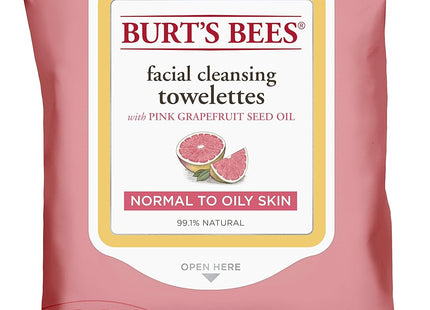 Burt’s Bees Facial Cleansing Towelettes Oily Skin Pink Grapefruit 30ct (3 Pack) - Personal Care > Cleansers & Toners