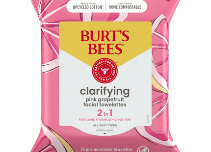 Burt’s Bees Facial Cleansing Towelettes Oily Skin Pink Grapefruit 30ct (3 Pack) - Personal Care > Cleansers & Toners