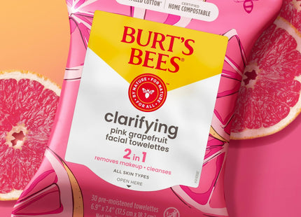 Burt’s Bees Facial Cleansing Towelettes Oily Skin Pink Grapefruit 30ct (3 Pack) - Personal Care > Cleansers & Toners