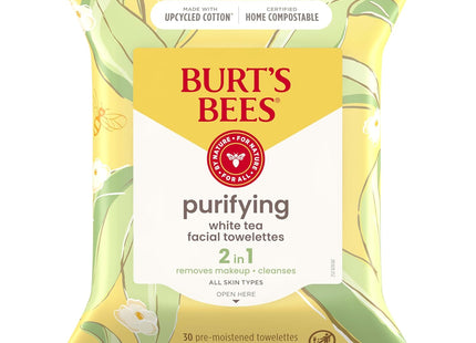 Burt’s Bees Facial Cleansing Towelettes with White Extract 30ct (2 Pack) - Personal Care > Skin Cleansers & Toners