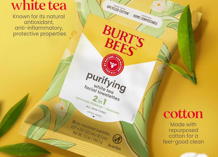 Burt’s Bees Facial Cleansing Towelettes with White Extract 30ct (3 Pack) - Personal Care > Skin Cleansers & Toners