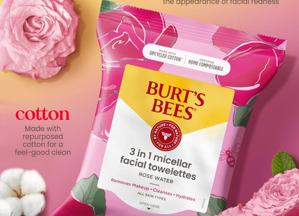 Burt’s Bees Micellar Facial Towelettes With Rose Water 30ct (2 Pack) - Personal Care > Skin Cleansers & Toners