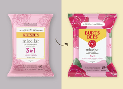 Burt’s Bees Micellar Facial Towelettes With Rose Water 30ct (2 Pack) - Personal Care > Skin Cleansers & Toners