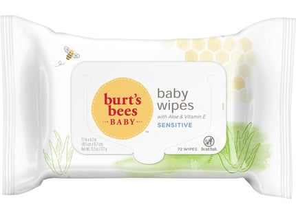 Burt’s Bees Natural Baby Wipes for Sensitive Skin Unscented 72ct (2 Pack) - & Toddler > Diapering