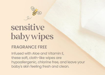 Burt’s Bees Natural Baby Wipes for Sensitive Skin Unscented 72ct (2 Pack) - & Toddler > Diapering