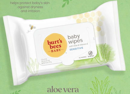 Burt’s Bees Natural Baby Wipes for Sensitive Skin Unscented 72ct (2 Pack) - & Toddler > Diapering