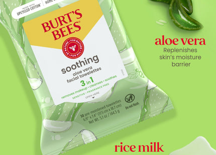 Burt’s Bees Soothing Facial Towelettes With Aloe Vera 30ct (2 Pack) - Personal Care > Skin Cleansers & Toners