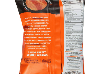 WILDE SNACKS Protein Chips Buffalo Style Chicken, Thin and Crispy, High Protein, 1.34 Ounce (Pack Of 16)