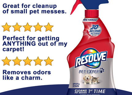 Resolve Pet Stain & Odor Remover Carpet Cleaner Aerosol Spray, 22 Ounce (Pack Of 3)