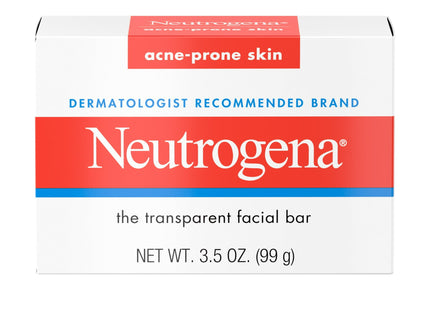 Neutrogena Glycerin Facial Cleansing Bar, for Acne-Prone Skin Formula Soap, 3.5 Ounce (Pack Of 10)