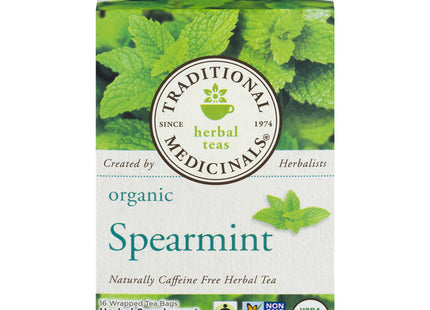 Traditional Medicinals Organic Spearmint Herbal Tea, Healthy & Refreshing, 16 Count (Pack Of 1)