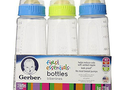 Gerber First Essentials Clearview Bottle in Assorted Colors with Latex Nipple (Pack Of 12)