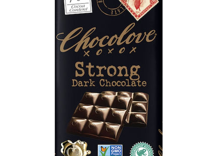 Chocolove Strong Premium Dark Chocolate Bar, Non-GMO, (90 G) 3.2 Ounces (Pack Of 3)