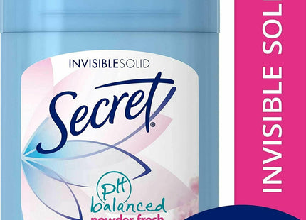 Secret Invisible Solid, Antiperspirant Deodorant Stick, Powder Fresh Scent, 1.6 Ounce (Pack Of 24)