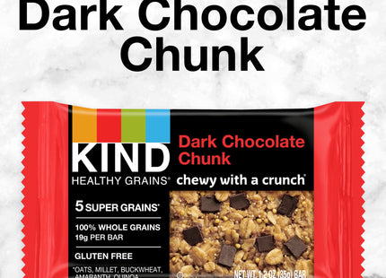 KIND Healthy Grain Bars, Gluten Free, Dark Chocolate Chunk Snack Bars, Healthy Snacks, 1.2 Ounce 5 Count Box (Pack Of 4)