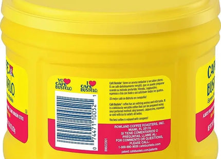 a yellow container with a label on it