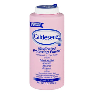 a bottle of calessene powder with a blue lid