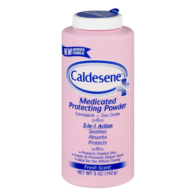 a bottle of calessene powder with a blue lid