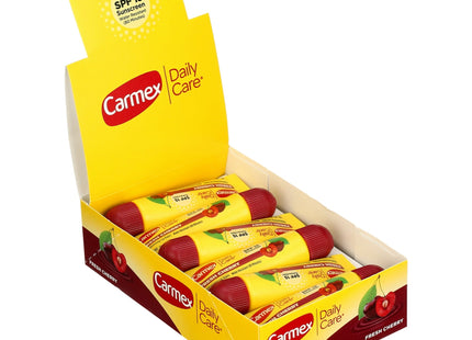 Carmex Daily Care Moisturizing Lip Balm Spf 15 Fresh Cherry 0.35 oz (12 Pack) - Personal > Skin Balms & Treatments