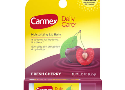 Carmex Daily Care Moisturizing Lip Balm Stick Fresh Cherry 0.15oz (12 Pack) - Personal > Skin Balms & Treatments