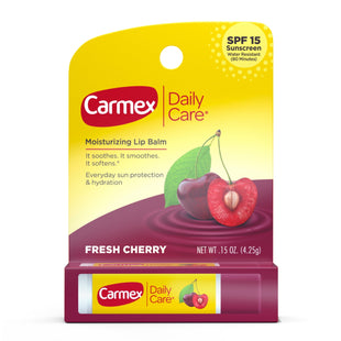 Carmex Daily Care Moisturizing Lip Balm Stick Fresh Cherry 0.15oz (12 Pack) - Personal > Skin Balms & Treatments