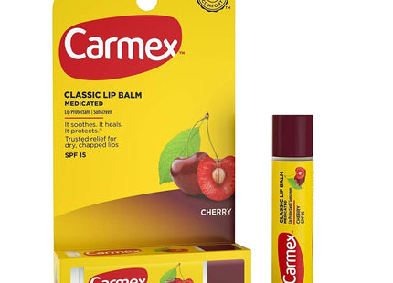 Carmex Daily Care Moisturizing Lip Balm Stick Fresh Cherry 0.15oz (12 Pack) - Personal > Skin Balms & Treatments