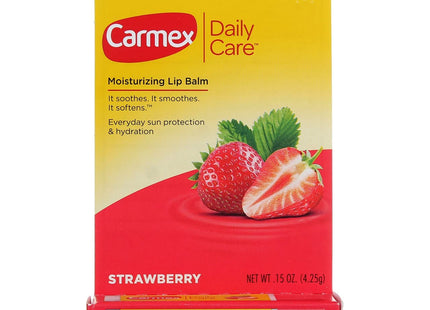 Carmex Daily Moisturizing Lip Balm SPF15 Stick Strawberry 0.15oz (12 Pack) - Personal Care > Skin Balms & Treatments