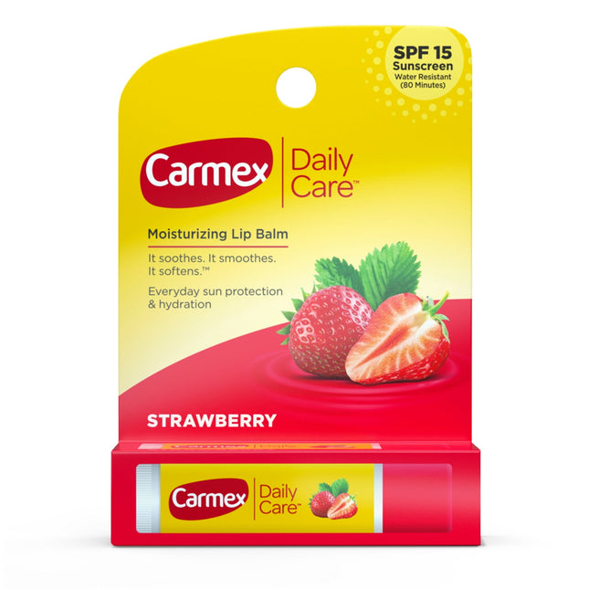 Carmex Daily Moisturizing Lip Balm SPF15 Stick Strawberry 0.15oz (2 Pack) - Personal Care > Skin Balms & Treatments