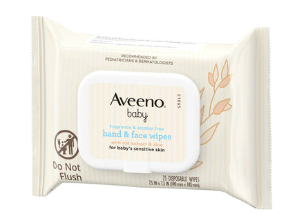 Aveeno Baby Hand & Face Cleansing Wipes, Oat Extract, Fragrance Free, 25 ct (PacK Of 24)