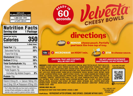 Kraft Velveeta Lasagna with Meat Sauce Cheesy Skillets Singles Microwave Dinner Meal 9 Ounce (Pack Of 12)