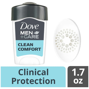 Dove Men+Care Clinical Protection Antiperspirant & Deodorant Stick, Sweat and Odor Protection, Clean Comfort, 1.7 Ounce (Pack Of 12)