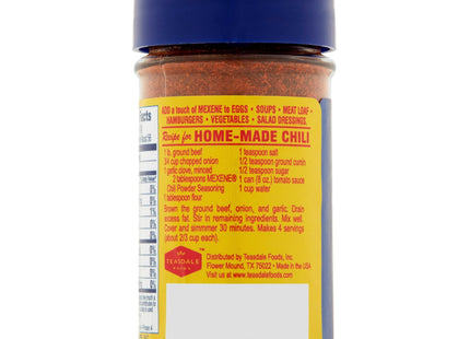 Mexene Original Chili Powder Seasoning, Blended with cumin, oregano, and garlic, 2 Ounces (Pack Of 4)