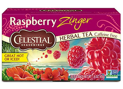 Celestial Seasonings Raspberry Zinger Herbal Caffeine-Free 20ct (4 Pack) - Food & Beverages > Non-Alcoholic Drinks