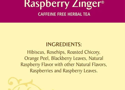 raspberry zingerer tea bag with label