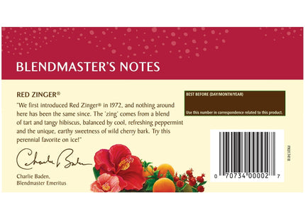 Celestial Seasonings Red Zinger Herbal Caffeine Free 20ct (2 Pack) - Food & Beverages > Non-Alcoholic Drinks Infusions