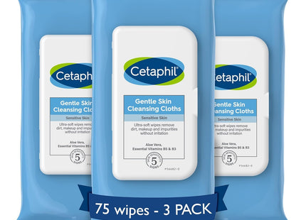 Cetaphil Gentle Skin Cleansing Body Wipes Fragrance Free 25ct (3 Pack) - Personal Care > Cleansers & Toners