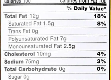 a close up of a nutrition label on a food item