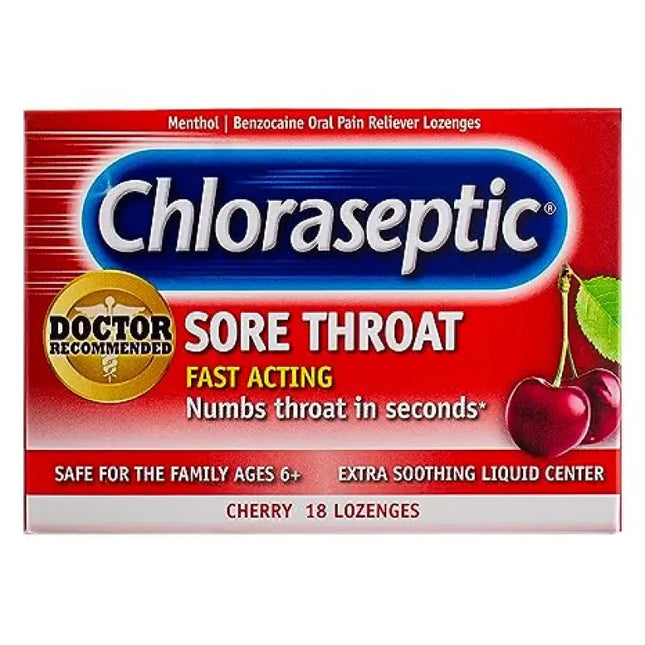 a close up of a box of chiropseptic sore throat