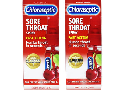 Chloraseptic Sore Throat Spray Pocket Pump Cherry Flavor 0.67oz (4 Pack) - Health Care > Coughing & Throats Cough Cold