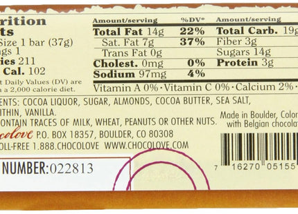 Chocolove Almonds And Sea Salt In Dark Chocolate Mini Bar 1.3oz (6 Pack) - Food & Beverages > Sweets Assortments