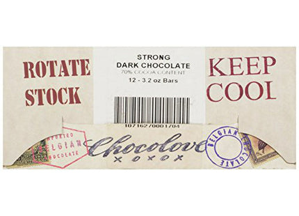 Chocolove Strong Premium Dark Chocolate Bar Non-GMO (90 G) 3.2oz (12 Pack) - Food & Beverages > Sweets Assortments