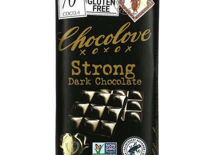 Chocolove Strong Premium Dark Chocolate Bar Non-GMO (90 G) 3.2oz (12 Pack) - Food & Beverages > Sweets Assortments