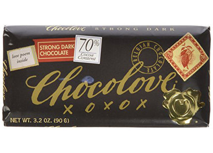 Chocolove Strong Premium Dark Chocolate Bar Non-GMO (90 G) 3.2oz (12 Pack) - Food & Beverages > Sweets Assortments