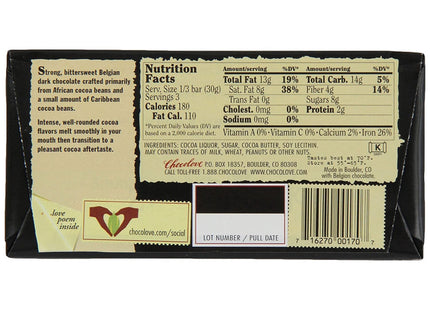 Chocolove Strong Premium Dark Chocolate Bar Non-GMO (90 G) 3.2oz (12 Pack) - Food & Beverages > Sweets Assortments
