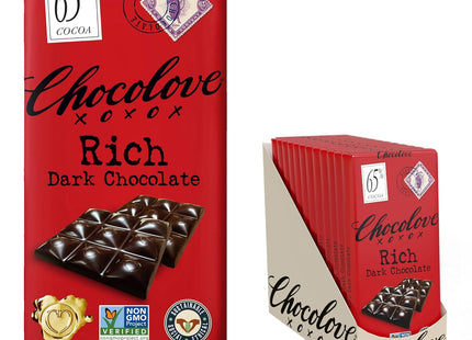 Chocolove Xoxox Premium Chocolate Bar Dark Rich 3.2 Oz (12 Pack) - Food & Beverages > Sweets Assortments