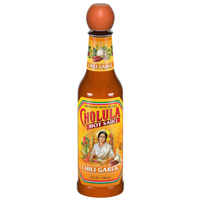 Cholula Non-GMO Kosher Chili Garlic Hot Sauce Bottle 5 floz (12 Pack) - Food & Beverages > Condiments Sauces