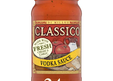 a close up of a jar of tomato sauce with a label on it