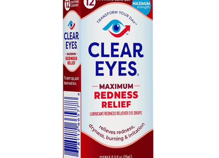 Clear Eyes Maximum Redness Eye Relief Lubricant Drops 0.5 Floz - Personal Care > Vision & Wash