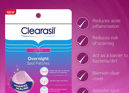 Clearasil Ultra Overnight Spot Patches Advanced Heal Acne Control 18ct (12 Pack) - Personal Care > Skin & Blemish